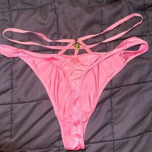 Victoria's Secret pink strappy thong with gold details